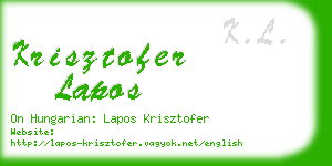 krisztofer lapos business card